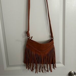 Fringe Crossbody Bag - Brown